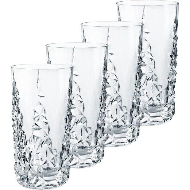 Sculpture longdrink set, glas, 420 kubieke centimeter, kristalhelder