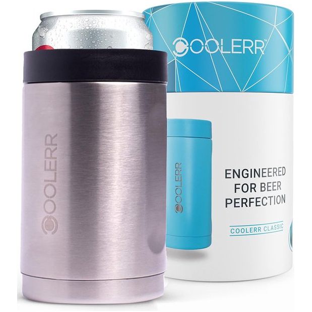 Klassiek | RVS blikjes- en flessenkoeler | Blikjes van 330 ml | Blikken van 440 ml | Flessen van 330 ml | Cadeaus voor hem | Geschenken | Biercadeaus (geborsteld staal)