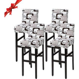 Stoelhoezen, 4-delige set, stretch barkrukhoezen, afneembaar, wasbaar, stoelbescherming, decoratie, stoelbekleding, barkruk, stoelovertrekken voor pub, teller, bar, café, klassiek wit