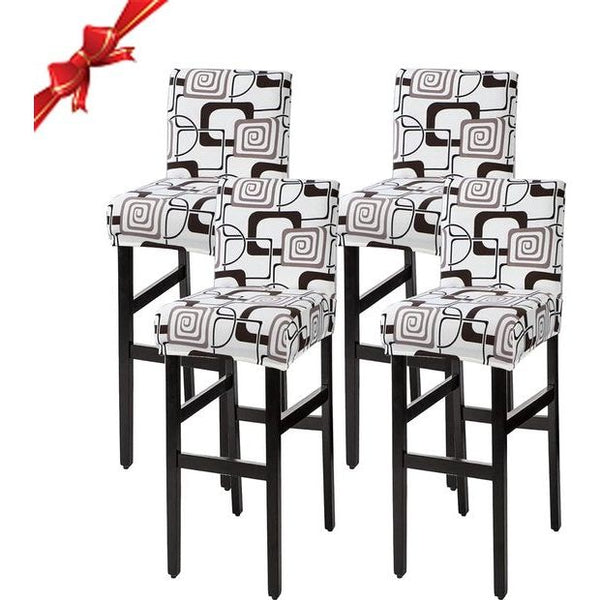 Stoelhoezen, 4-delige set, stretch barkrukhoezen, afneembaar, wasbaar, stoelbescherming, decoratie, stoelbekleding, barkruk, stoelovertrekken voor pub, teller, bar, café, klassiek wit