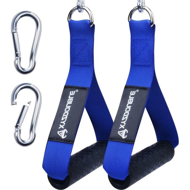 2 stuks handgrepen voor weerstandsbanden, eenhandsgreep, kabeltrekgreep, siliconen handgrepen met karabijnhaak, ideaal voor workout amen, kabel of krachttoren, fitnessbanden, expanderbanden