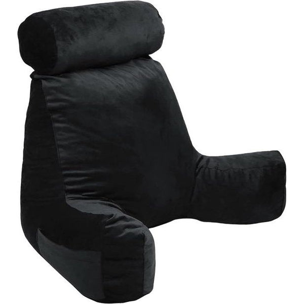 Crushed Foam Reading Cushion - Ideal for Reading - Neck Support Pillow (Black)