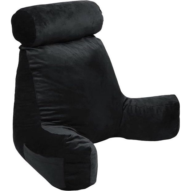 Crushed Foam Reading Cushion - Ideal for Reading - Neck Support Pillow (Black)