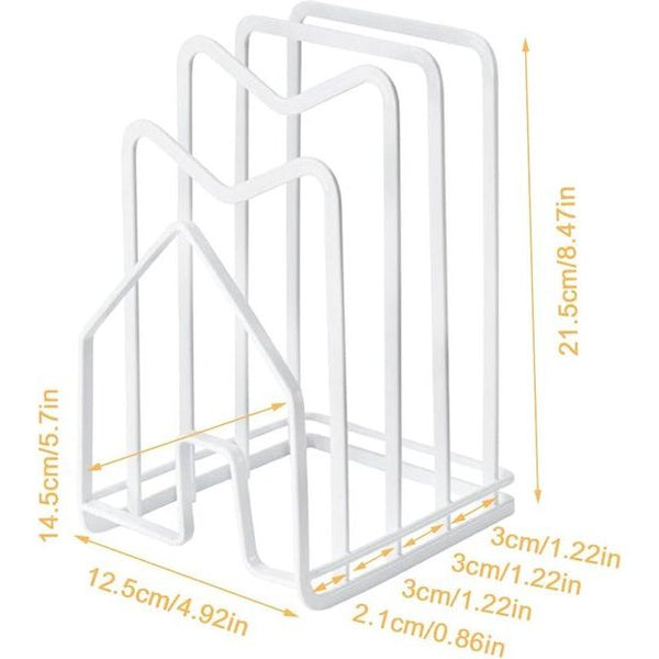 Snijplankenrek, Pannendeksel Houder voor Keukenkasten Snijplank Organizer Stand Houder Wit