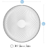 Servies set van 2 taartborden, serveerborden, pizzaborden, taartborden, serviesgoed, taartborden, glazen borden, dessertborden, semi-transparant, diameter 30 cm, geometrisch patroon, Elina