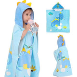 Badponcho met capuchon, voor kinderen, strandhanddoek met capuchon, cartoon, absorberend, strandhanddoek, kinderbadhanddoek met capuchon voor strand, zwemmen, douche, Dinosaurus 2, 58*58cm