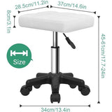 Hexagon rolkruk, in hoogte verstelbare kruk met wielen voor spa-salon massage, wit