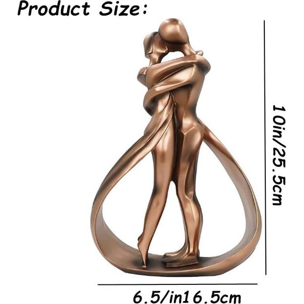 Hars paar kus desktop ornament, paar omarming standbeeld decoratie, creatieve liefhebbers romantiek sculptuur, kus liefhebbers standbeeld voor boekenplank tafeldecoratie