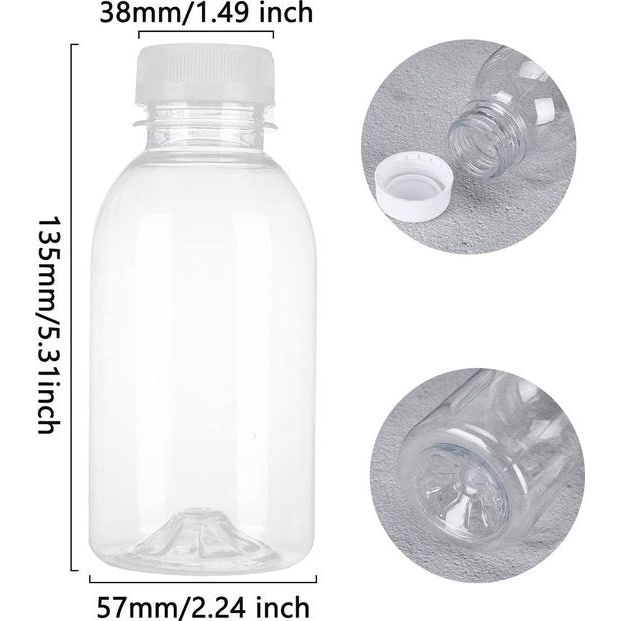 Melkflessen Lege melkflessen met deksel Sapfles om zelf te vullen Plastic waterfles Transparante drinkfles om zelf te vullen en te bottelen voor sap Yoghurt Smoothie Water 250 ml