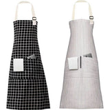 Keukenschort, 2 stuks verstelbaar schort met 2 zakken, machinewasbaar, kleurecht schort voor mannen en vrouwen, keuken, restaurant, café