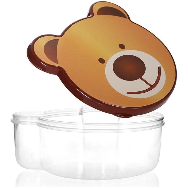 8-delige set voorraaddozen van kunststof - vershouddoos in 4 maten - voorraaddozen voor camping, picknick, school en kinderdagverblijf (8 stuks - beer/panda)