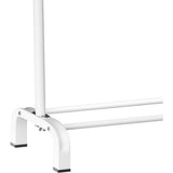 Kledingrek, multifunctioneel kledingroede, kledingroedes voor slaapkamers, minimalistisch design kledingrek, kledingroede met 8 zijhaken, vrijstaande kledingroede, wit