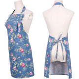 2-delig schort kookschort met grote zakken, keukenschort voor dames, verstelbaar keukenschort keukenchefschorten BBQ-schort voor unisex