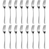 16 stuks vorkset, ijzerhoudende roestvrijstalen taartvorkset, 14 cm vorken, spiegel gepolijst, zilverwaren dessertvorken voor elke locatie, vaatwasmachinebestendig