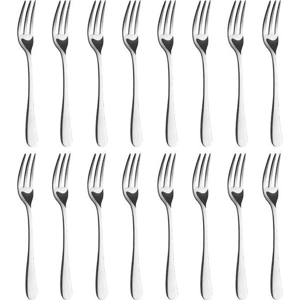 16 stuks vorkset, ijzerhoudende roestvrijstalen taartvorkset, 14 cm vorken, spiegel gepolijst, zilverwaren dessertvorken voor elke locatie, vaatwasmachinebestendig