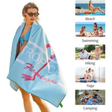Grote strandhanddoek, microvezel handdoek, 180 x 90 cm, zandafstotend, sneldrogend, microvezel strandhanddoek, groot, voor strand/zwembadside/strandstoelen (Flamingo)