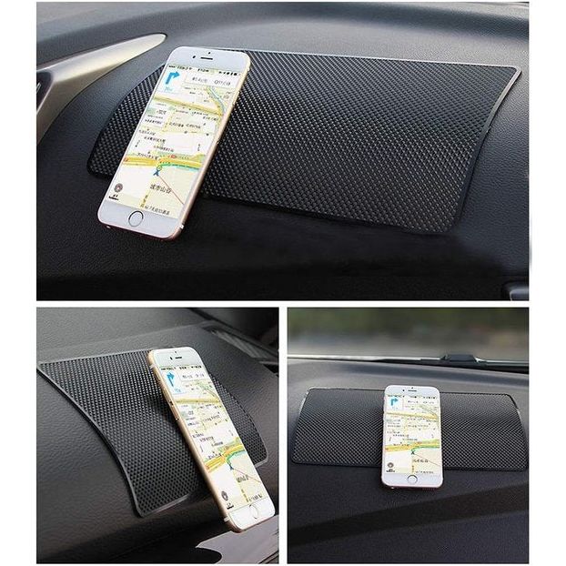 2 x Car Holder Non-Slip Mats (27 x 15 cm) PVC Mobile Phone Non-Slip Pad Car Mat Dashboard Sticky Pad Adhesive Mat for Mobile Phones Sunglasses Keys etc.