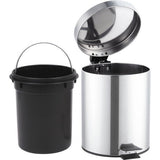 SENSEA - URBAN badkamerprullenbak - 5L - Rond - Staal - Grijs - Chroomafwerking