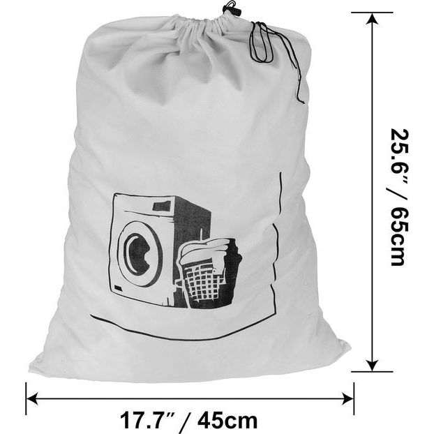 2-pack katoenen linnen waszakken Heavy Duty 45x65cm Super speelgoedvuilzakken Trekkoord met trekkoordsluiting Machinewasbaar en herbruikbaar