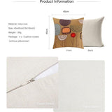 Kussensloop 45 x 45 cm, boho-kussenslopen, set van 4, decoratieve kussenslopen voor bank, kantoor, auto, slaapkamer, thuis, decoratie (bloemen-linnen)