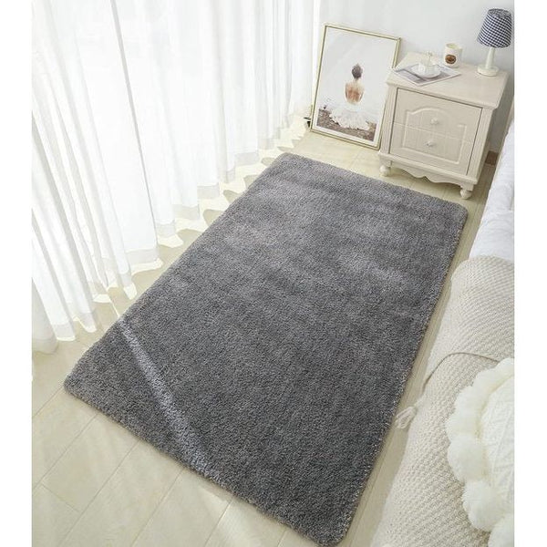 Badkamertapijt, antislip, 80 x 120 cm, zacht, pluizig en hoogpolig, in de wasmachine wasbare badmat, absorberend, voor bad, douche, slaapkamer, badmat, groot (grijs)