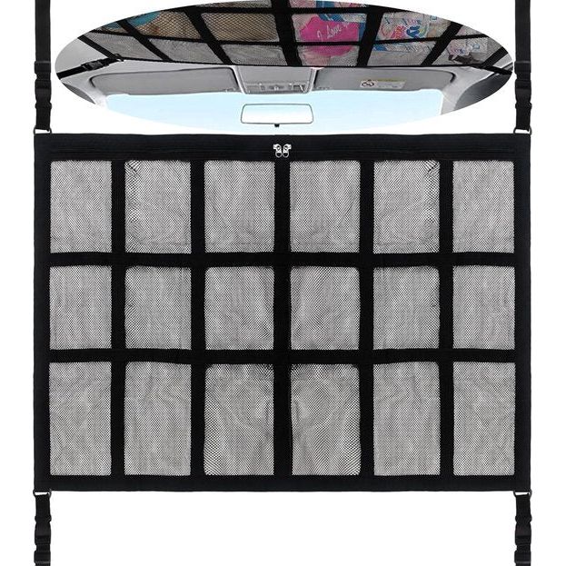 Bagagenet auto, bagagenet, autodak, bagagenet camper, auto plafondnet, auto campingaccessoires, bagagenet auto met instelbaar, voor de meeste voertuigtypen 80 x 55 cm