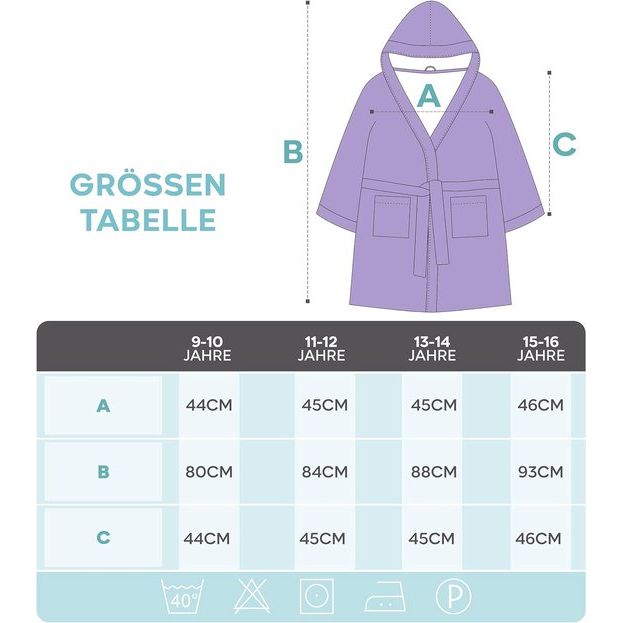 Badjas voor kinderen en tieners met capuchon, 100% Öko Tex katoen, kinderbadjas voor jongens, badstof, extra zachte en absorberende badjas tieners