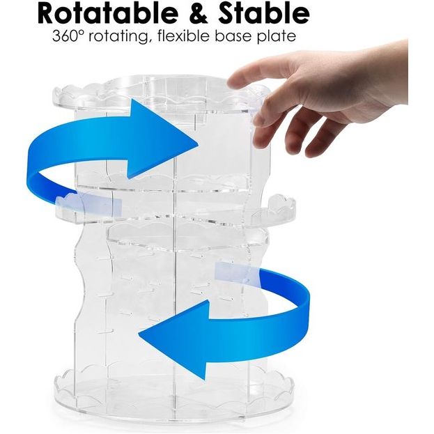 Make-up organizer, 360 graden draaibaar, cosmetica-organizer, beauty-organizer met golfvorm, make-up-opslag, cosmeticabox voor commode, dressoir, slaapkamer, badkamer, transparant