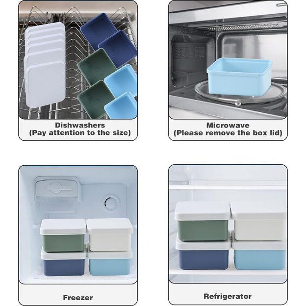 Set van 16 voedselbewaarcontainers met deksel, klein, vriescontainers van 150 ml, kleine container, mini-bewaarcontainer, vriescontainer, kunststof, BPA-vrij, geschikt voor magnetrons en diepvriezers