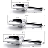 IJsschep, 3-delige set, roestvrij staal, afweegschep, meelschep, voederschep, zakschep, vulschep voor keuken, bar, buffet, feest, tuin, veelzijdig en vaatwasmachinebestendig, 3/5/8 oz