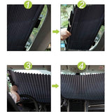 Auto-voorruit-zonnescherm, accordeon-type, automatisch intrekbare voorruit, zonneklep, zonweringsbescherming, 70 cm, MPV/SUV)