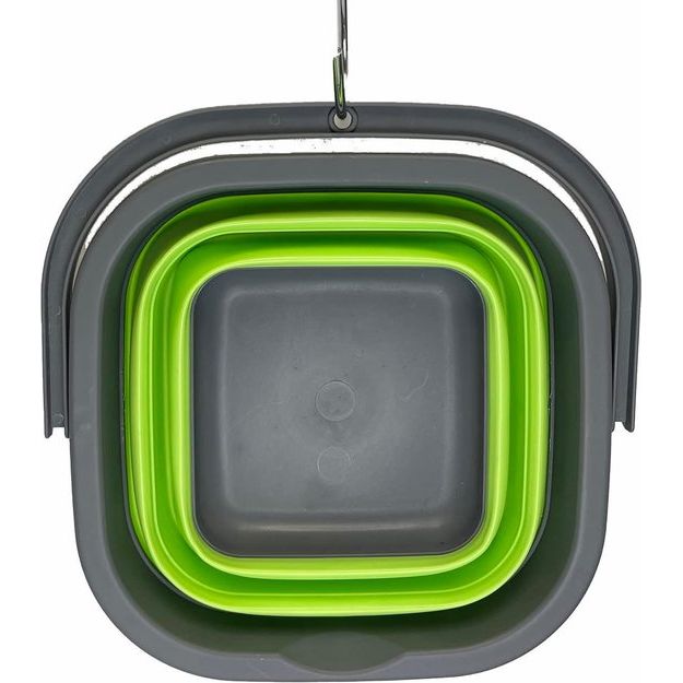 5 l opvouwbare rechthoekige praktische mand/emmer (grasgroen + cerulean (set van 2))