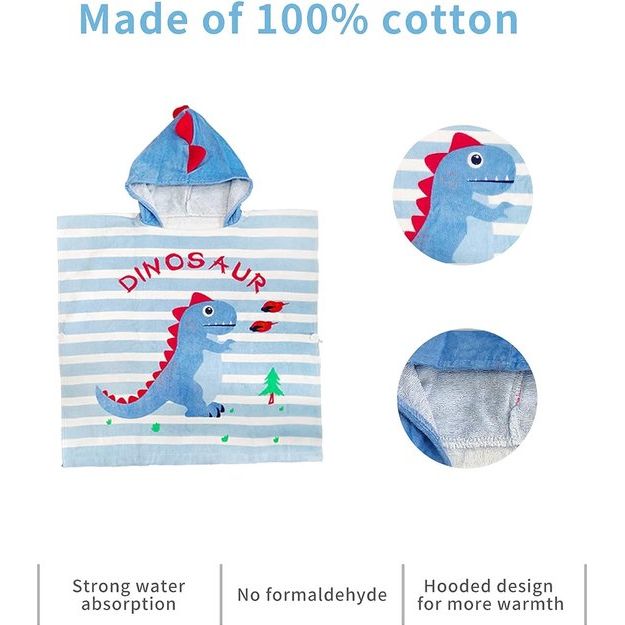 Badponcho, kinderponcho, badhanddoek, baby capuchon, strandhanddoek, cartoon absorberend, kind strandhanddoek, kinderbadhanddoek met capuchon voor strand, zwemmen, douche