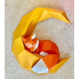 Fox Papercraft, Origami Fox, 3D Paper Craft Kit, DIY Paper Craft Templates Wall Decor Art Stuk Papier Ornament, Papier Sculptuur, 3D Dier, niet een afgewerkt model