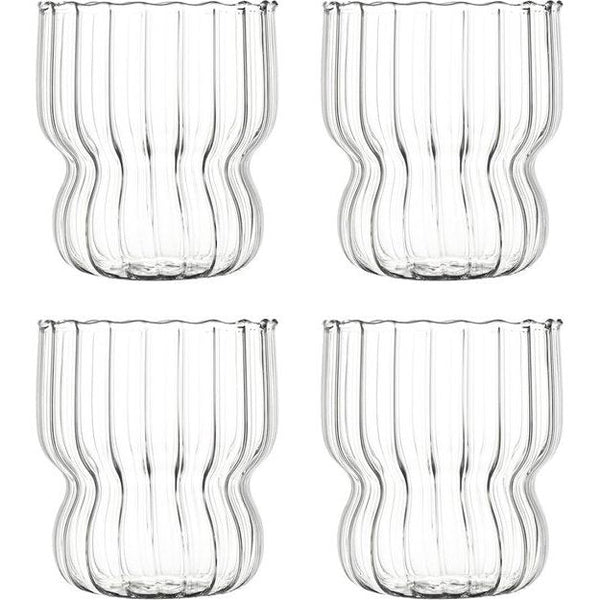 Cappuccinoglazen, set espressokopjes (4 x 300 ml), koffieglazen, koffiemokken, sapglazen, kleine, heldere beker van borosilicaatglas, glazen van borosilicaatglas voor latte, thee,