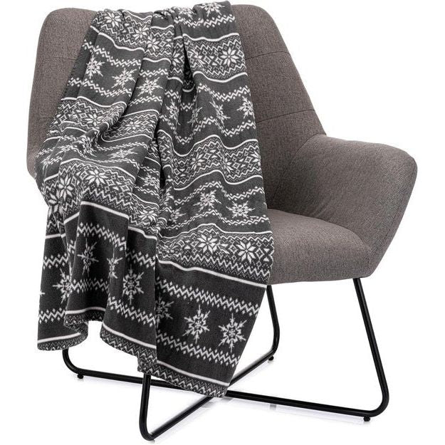 Kerst Fleece Gooi Grote 50" x 60" Pluizige Microvezel Deken Gooi voor Bed Slaapbank Pluche Gezellige Winter Warmer Scandi Nordic Grijs