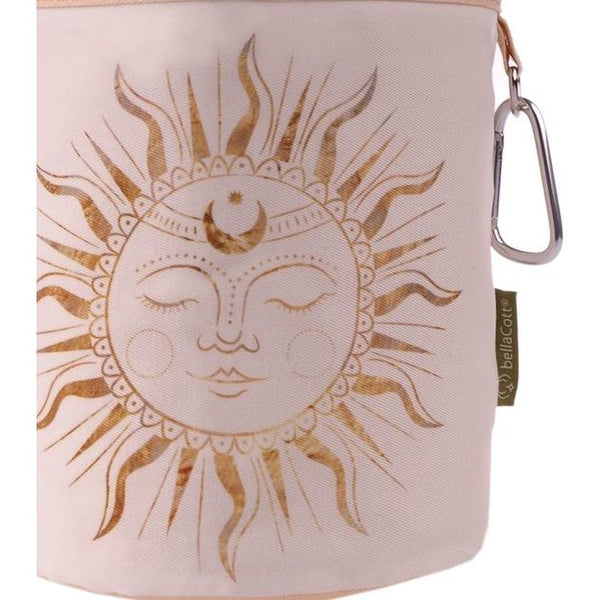 Draagbaar katoenen ophangzakje met 2 sterke karabijnhaken, trekkoordsluiting en metalen stop voor het opbergen van wasknijpers - Sun Design