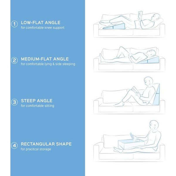 Comfort in elke situatie - als matraswig in bed, als hoogsteunkussen, wit