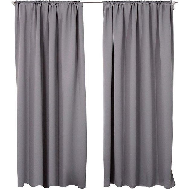 2 gordijnen, ondoorzichtig, 2-delige set verduisteringsgordijnen, thermisch gordijn met geplooide tape, verduisteringsgordijnen in zware kwaliteit