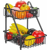 Fruitmand 2 dieren fruitschaal broodmand groenteframe voor fruit, groenten, snacks, thuis, keukenopslag, zwart