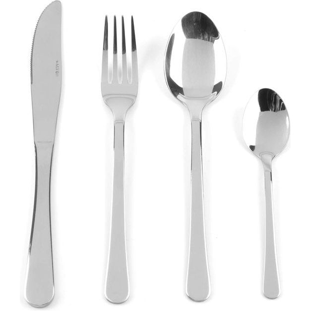24-delige bestekset voor 6 personen, spiegelgepolijst keukengerei, bestekset, zes vorken, messen, eetlepels en theelepels