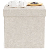 Kruk met opbergruimte, poef, kruk, opbergdoos, zitblok, inklapbaar, zitbank, gestoffeerd, zitkist, bank, ottoman fabric bekleding, stoel voor hal, kantoor, make-uptafel, eohnkamer, slaapkamer, beige