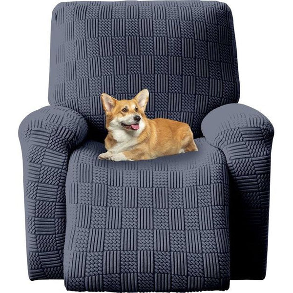 Fauteuilhoes van polarfleece, antislip stretchhoes voor relaxfauteuils, 4 stuks, complete fauteuilbeschermer, 1 stuk, elastische hoes voor fauteuils