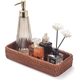 Badkamerijdelheid Trays Toiletcontainer Mandopslag Lange smalle handdoekopslagmand voor opslag, Decoratief (Honingbruin 26 x 12,5 x 4,5 cm)