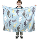 Deken dinosaurus kinderen dino deken licht op in het donker zachte pluizige fleece deken woondeken Glow in The Dark, dino geschenken voor jongens meisjes, 130 x 150 cm