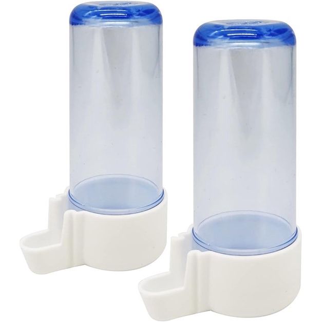 Voeder/drinker, 2 stuks, 100 cc, metaal, met feeder, drinker, swing, jumper emmer, kleur willekeurig