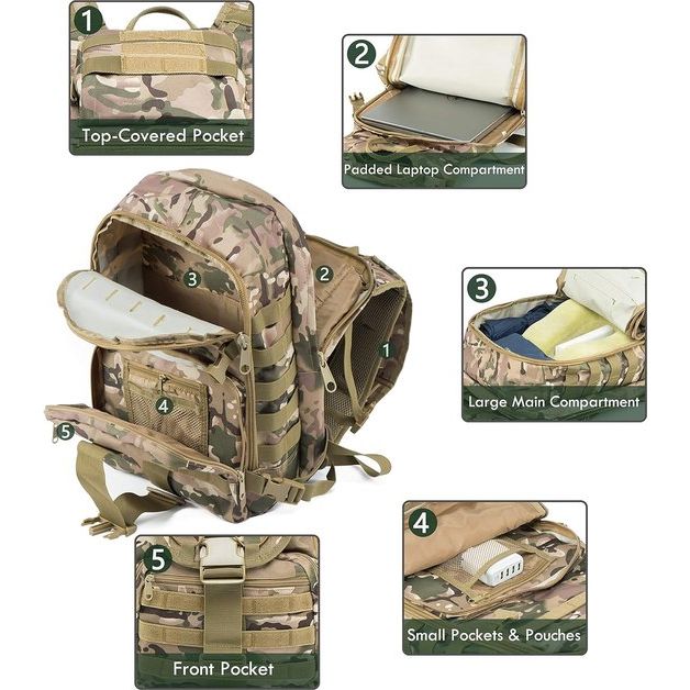 35L militaire tactische rugzak grote waterdichte Molle Bug Out Bag Army 3 Day Assault Pack