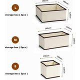 6 stuks opvouwbare stoffen kastopbergdoos, opbergsysteem voor laden, kledingkast organizer in drie maten, kastorganizer van stof voor ondergoed, sokken, stropdassen (off-white)