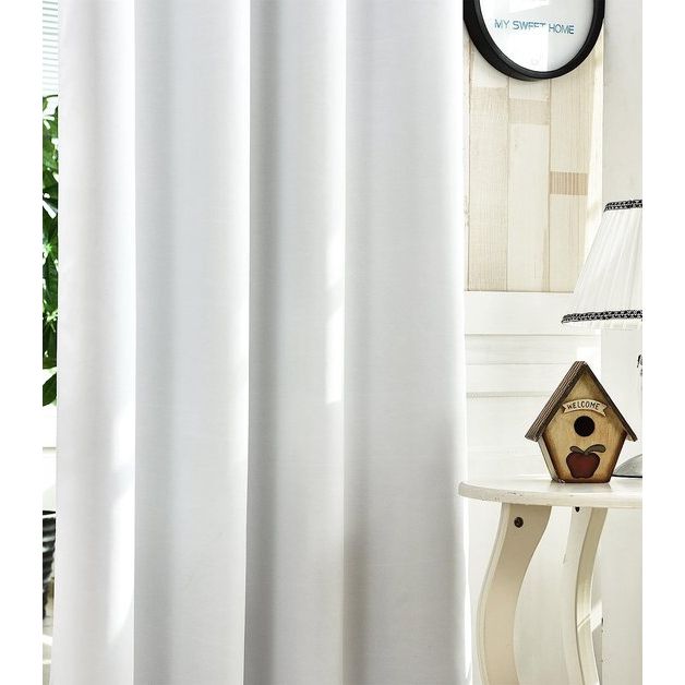 Gordijnen, ondoorzichtig gordijn met geperforeerde ringen, 2-delige Set verduisteringsgordijnen , Semi-zwaar gordijn met geperforeerde ringen