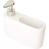 Afwasmiddel Dispenser voor de keuken, witte keramische zeepdispenser, afwasmiddeldispenser, afwasmiddeldispenser en zeepdispenser, ideaal als afwasmiddeldispenser voor de keuken, 18 x 6 x 15,8 cm